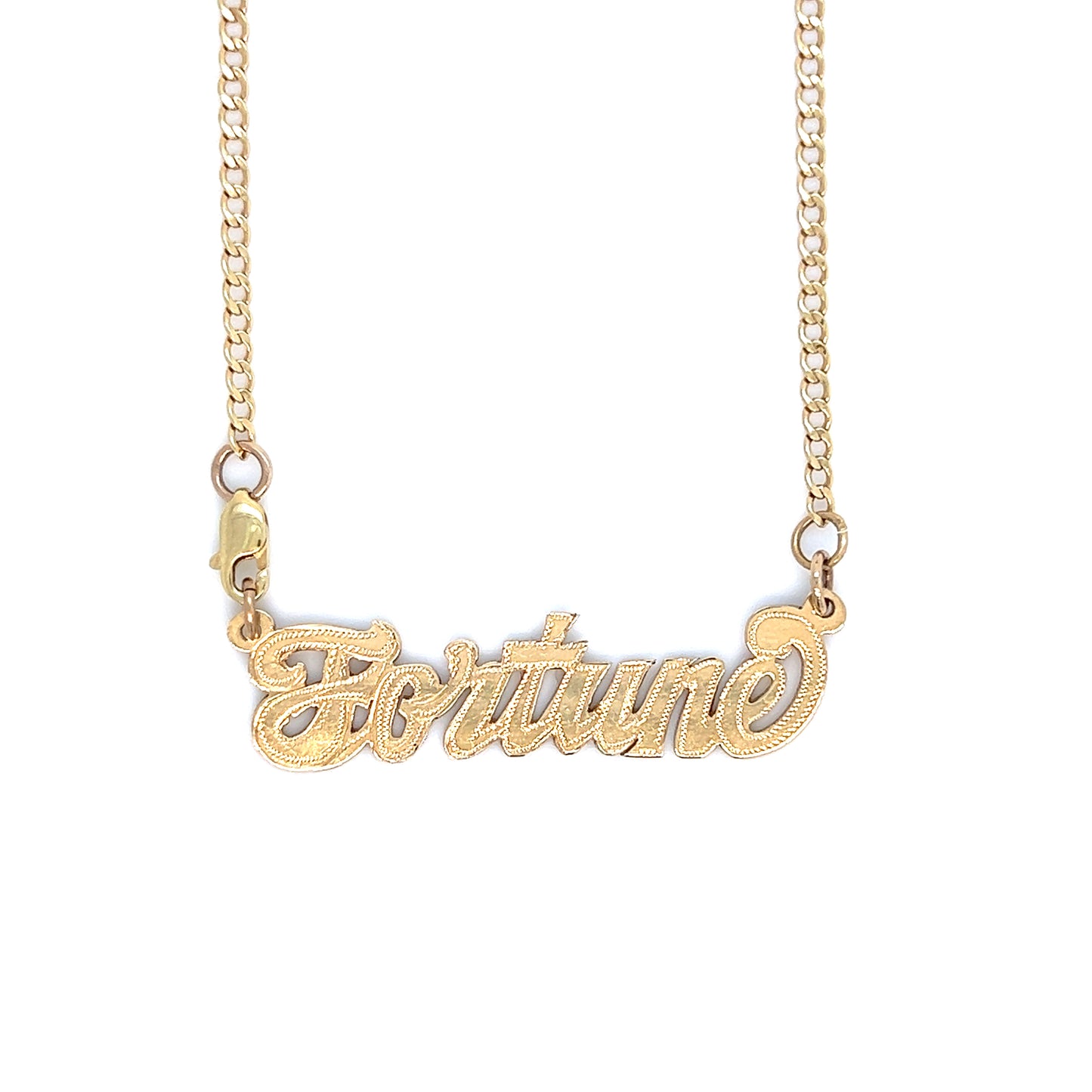 Simple Gold Nameplate Pendant